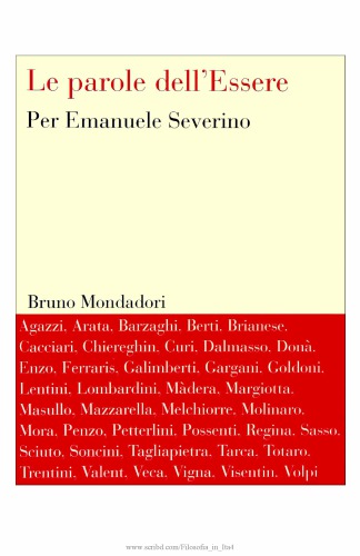 Le parole dell'Essere. Per Emanuele Severino
