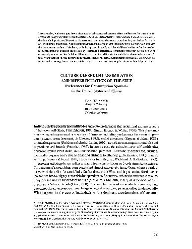 Culture Dependent Assimilation and Differentiation