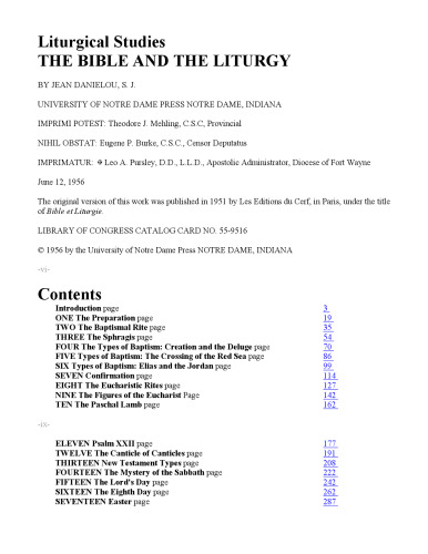 Bible and the Liturgy