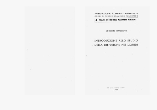 Introduzione allo studio della diffusione nei liquidi