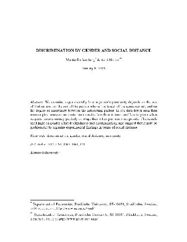 Discrimination by gender and social distance