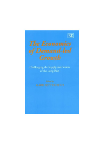 The Economics Of Demand-Led Growth  Challenging the Supply-side Vision of the Long Ru