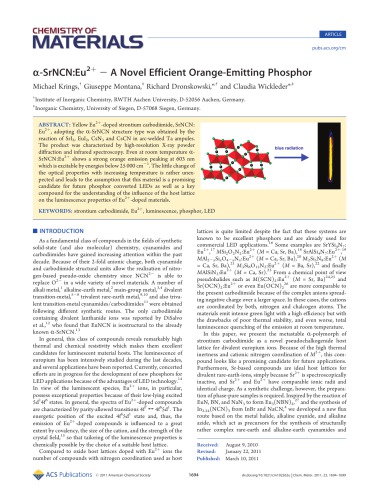 alpha-SrNCN:Eu2+ - A Novel Efficient Orange-Emitting Phosphor
