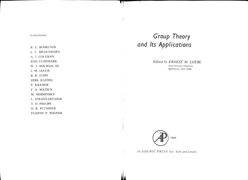 Group Theory and Its Applications