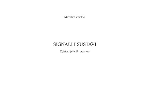 Signali i sustavi - Zbirka riješenih zadataka