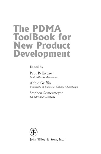 The PDMA ToolBook 1 for New Product Development