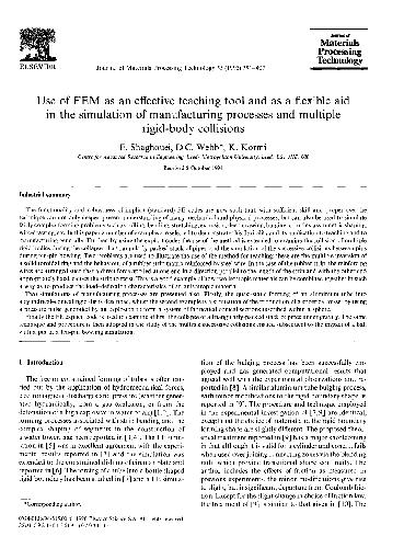 Use of FEM..Teaching Tool &..Aid..Simulation of Mfg Process & Multiple Rigid Body Collisions