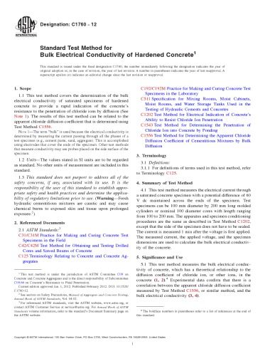 ASTM C1760-12: Bulk Electrical Conductivity of Hardened Concrete
