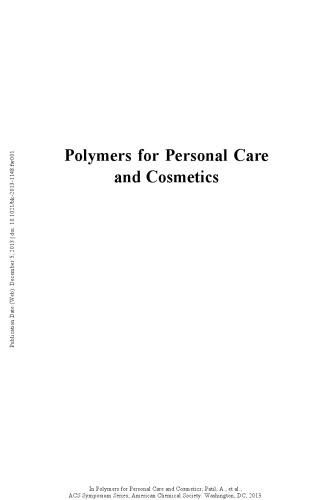 Polymers for Personal Care and Cosmetics