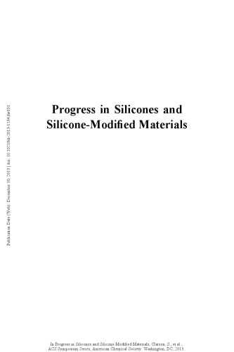 Progress in Silicones and Silicone-Modified Materials