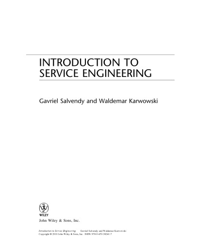 Introduction to Service Engineering
