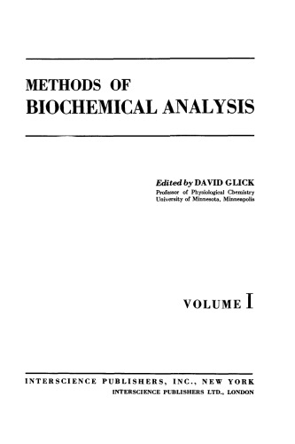 Methods of Biochemical Analysis