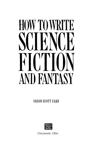 How to Write Science Fiction and Fantasy