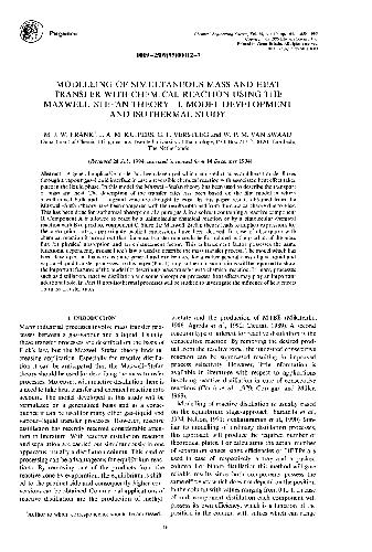Modelling Of Simultaneous Mass And Heat Transfer With Chemical Reaction