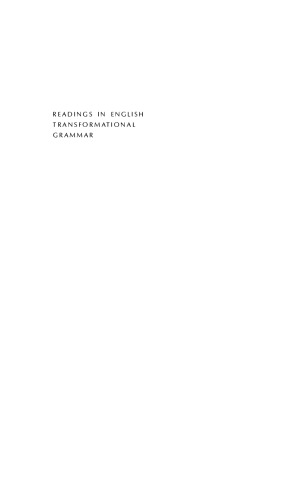 Readings in English Transformational Grammar