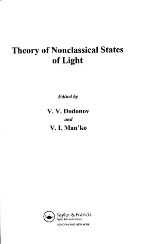 Theory of Nonclassical States of Light