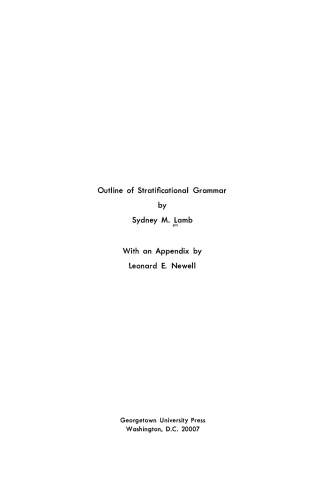 Outline of Stratificational Grammar
