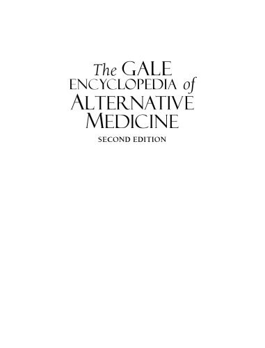 Gale Encyclopedia of Alternative Medicine. L-R