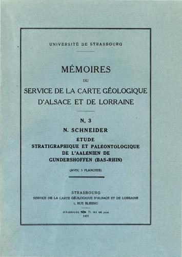 Étude stratigraphique et paléontologique de l'Aalénien de Gundershoffen (Bas-Rhin)