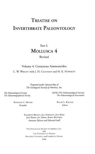 Treatise of Invertebrate Paleontology. Pt. L. Mollusca 4. Revised. V. 4. Geol. Soc. Amer., Univ. Kansas - Cretaceous Ammonoidea
