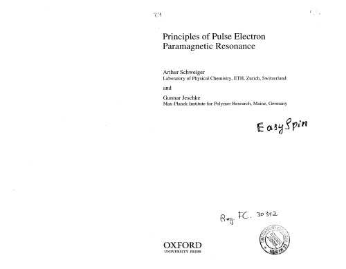 Principles of Pulse Electron Paramagnetic Resonance