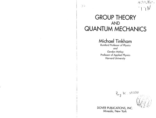 Group Theory and Quantum Mechanics