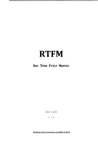 Rtfm: Red Team Field Manual