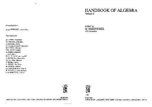 Handbook of Algebra