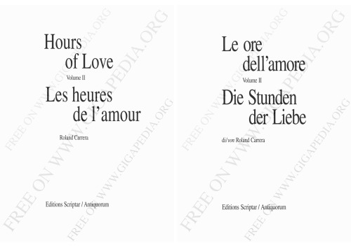Hours of love = Les heures de l'amour =  Die Stunden der Liebe