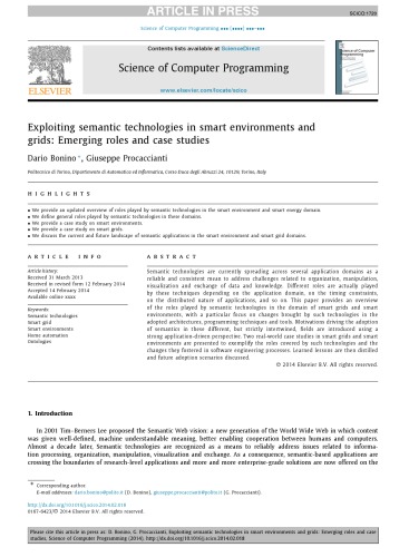 Exploiting semantic technologies in smart environments and grids: Emerging roles and case studies