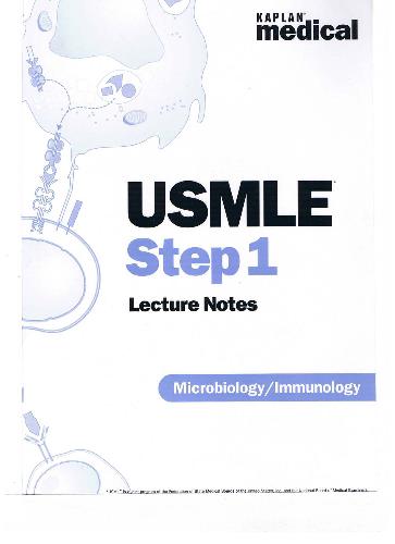 Kaplan Medical Step 1 Microbiology Immunology