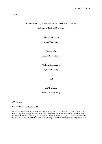 Perceiving an Object and its Context in Different Cultures: A Cultural Look at New Look