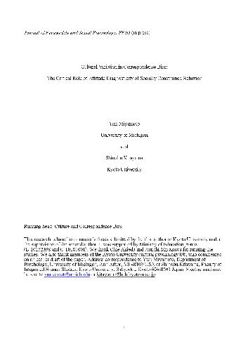 Cultural Variations in Correspondence Bias: The Critical Role of Attitude Diagnosticity of Socially Constrained Behavior