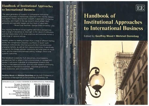 Handbook Institutional Approaches to International Business