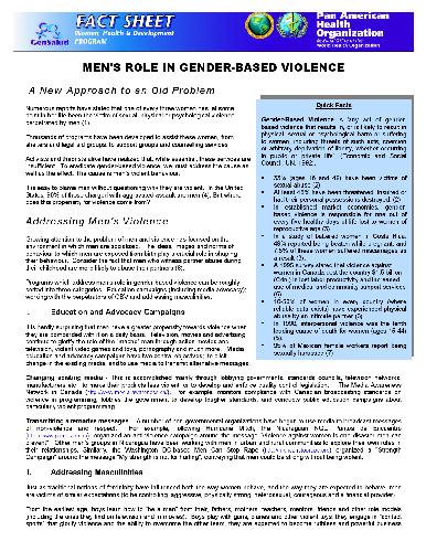 Men and gender based Violence