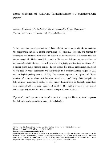 Attitudes and Questionnaire Construction