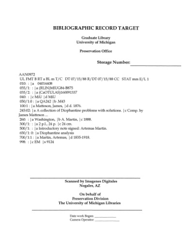 A collection of Diophantine problems with solutions