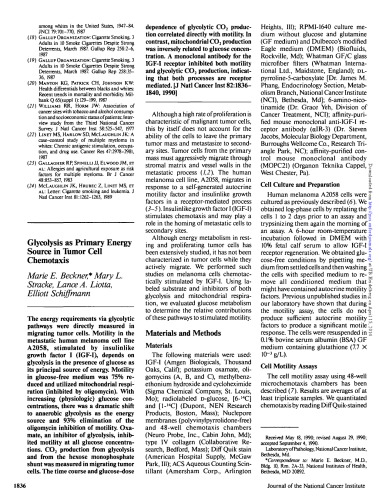 [Article] Glycolysis as Primary Energy Source in tumor Cell Chemotaxis