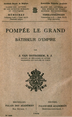 Pompee le grand, batisseur d'empire