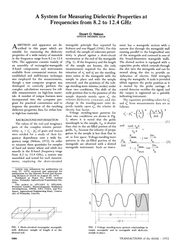 [Article] A system for measuring dielectric properties at frequencies from 8.2–12.4 GHz