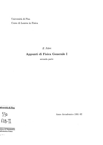 Appunti di Fisica Generale I