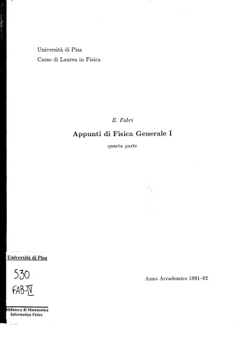 Appunti di Fisica Generale I