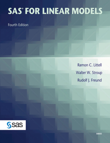 SAS for Linear Models, Fourth Edition