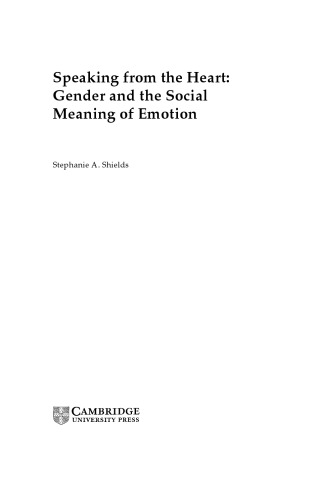 Gender and the social Meaning of Emotion