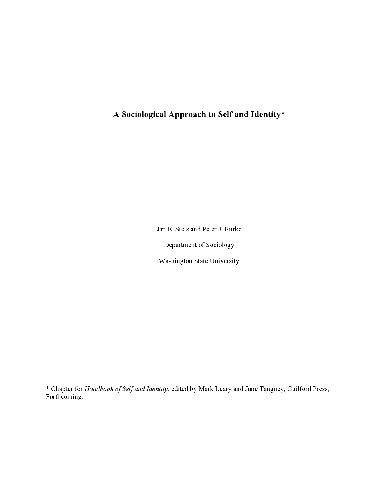 A Sociological Approach to Self and Identity