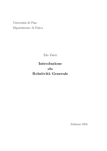 Introduzione alla Relatività Generale