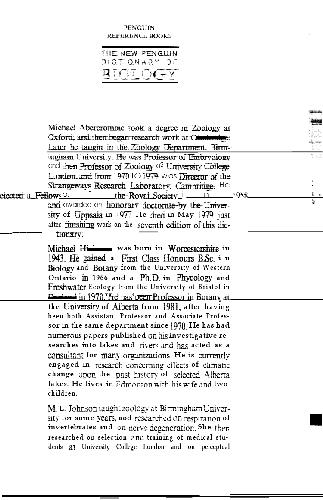 The New Penguin Dictionary Of Biology