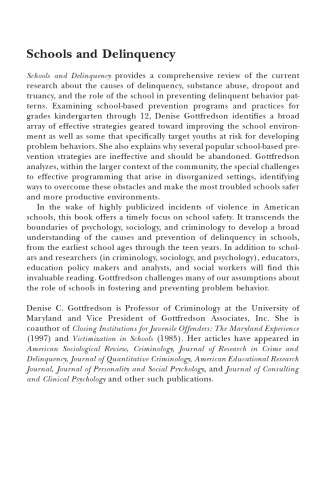 Schools and Delinquency