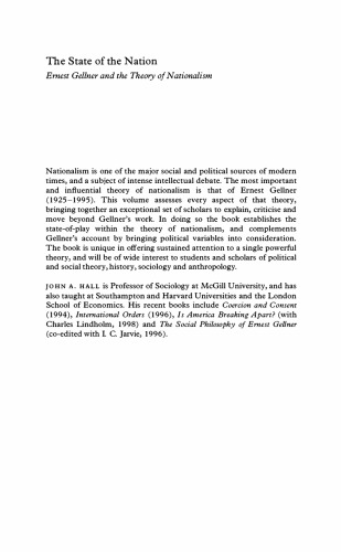 The State of the Nation: Ernest Gellner and the Theory of Nationalism