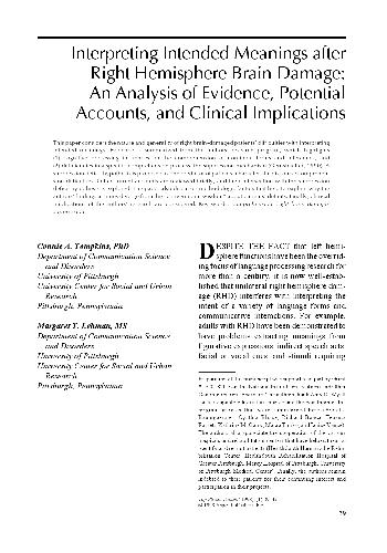 Right Hemisphere Brain Damage